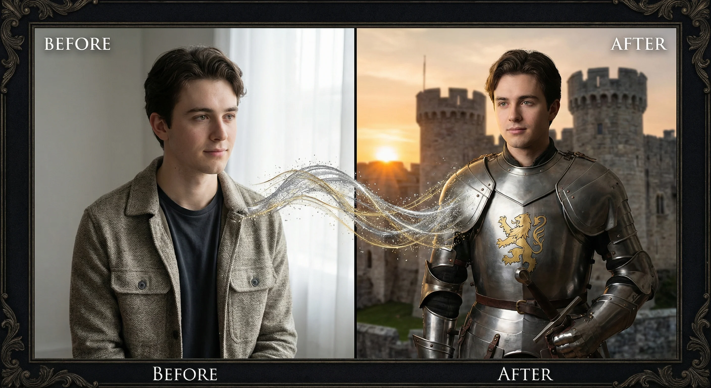 Chevalier médiéval IA - photobooth fantasy