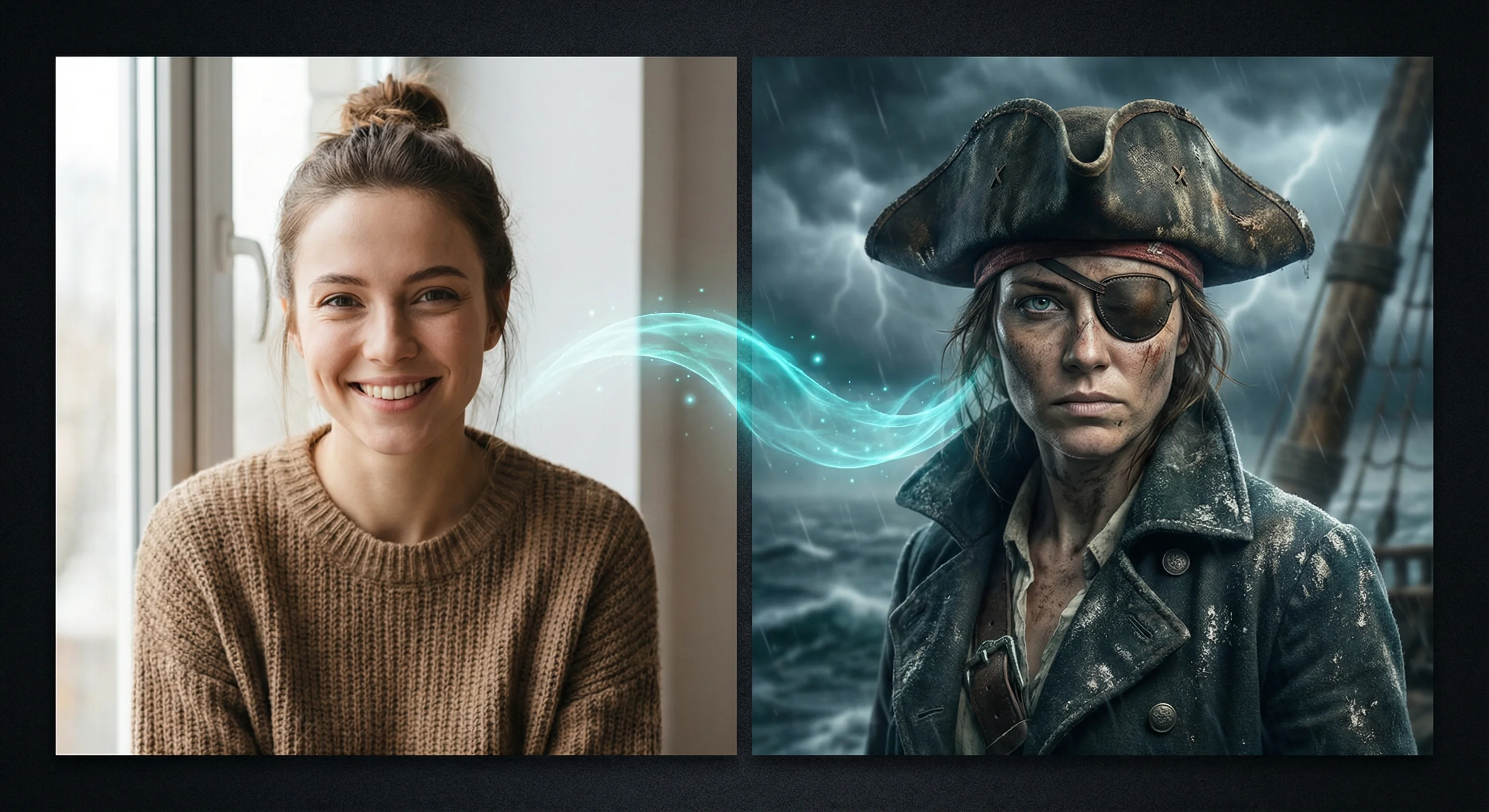 Transformation IA pirate - photobooth événement