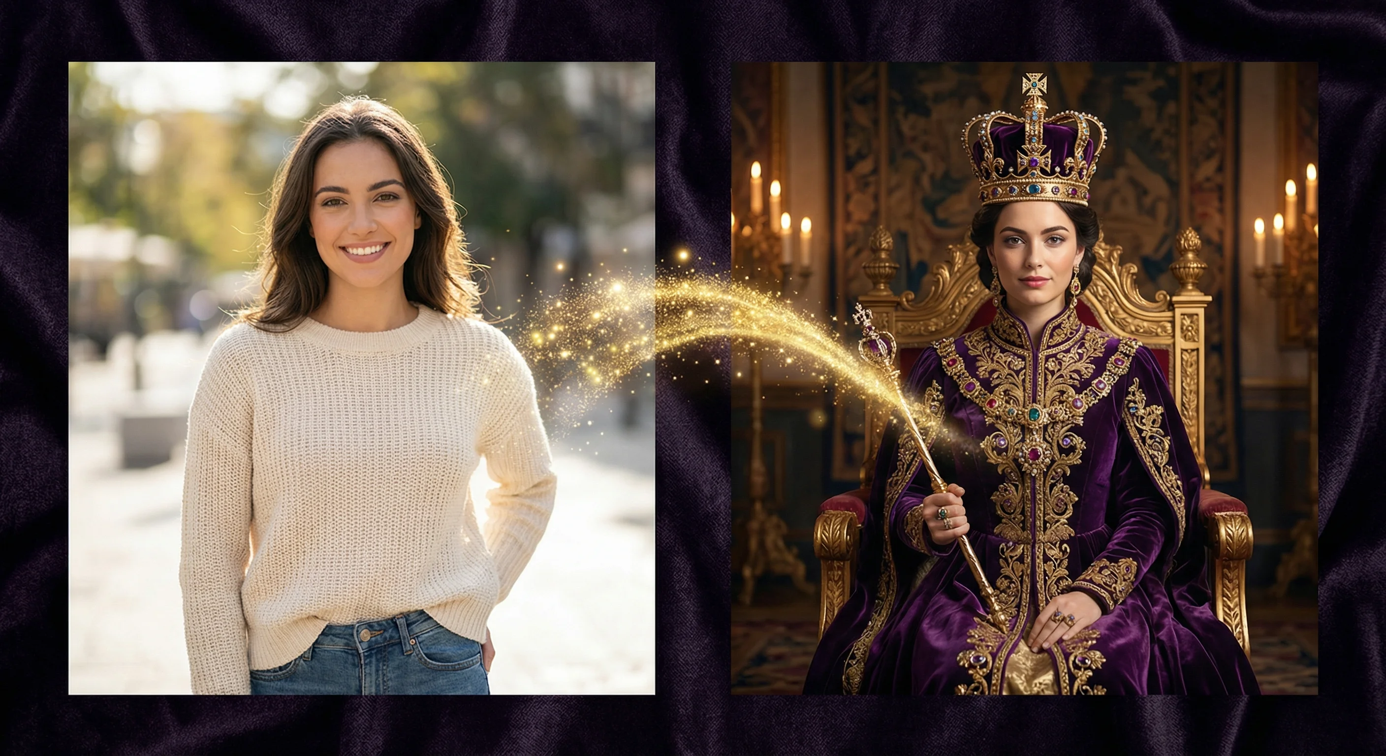 Portrait royal IA - photobooth aristocratique