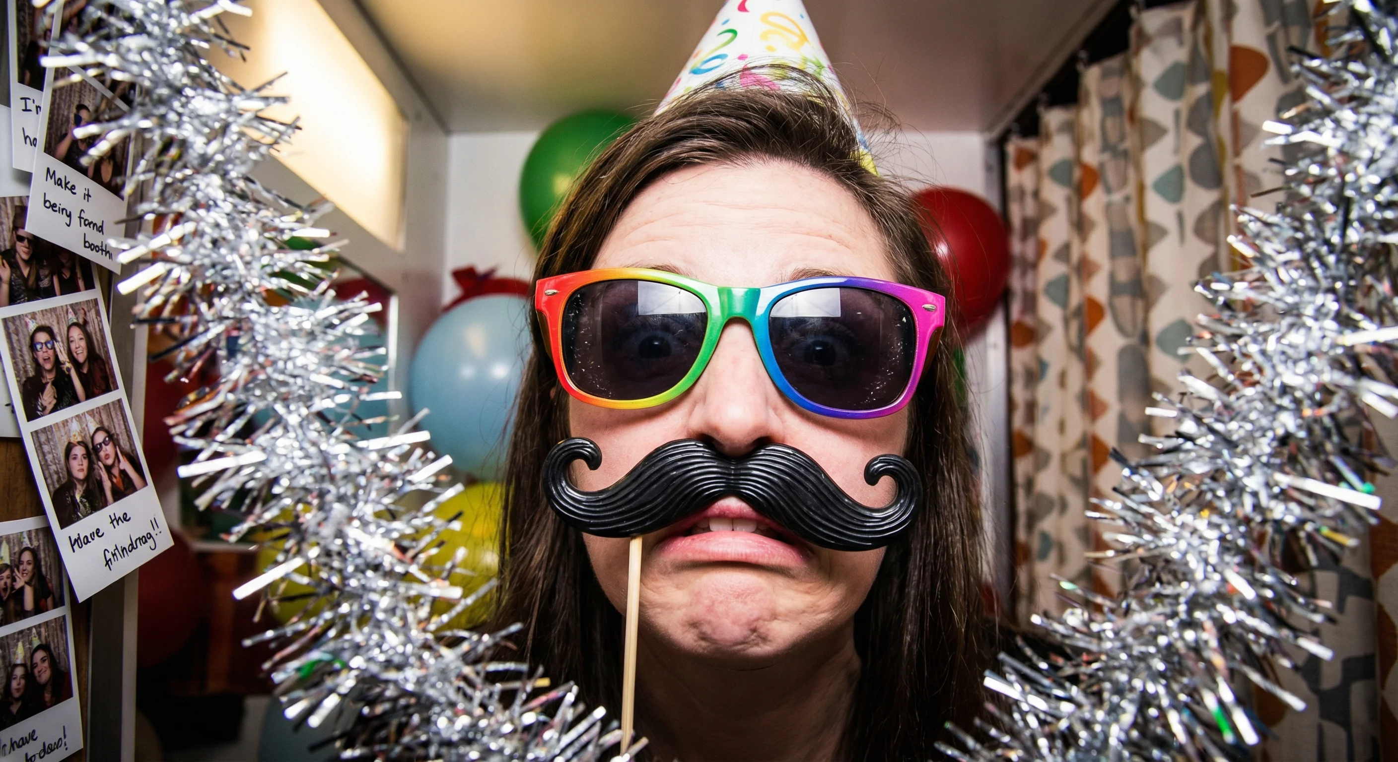 Accessoires photobooth rigolos - moustaches et pancartes